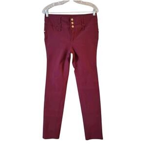 Almost Famous High Rise Jeggings Size 11 Dark Red Pants
